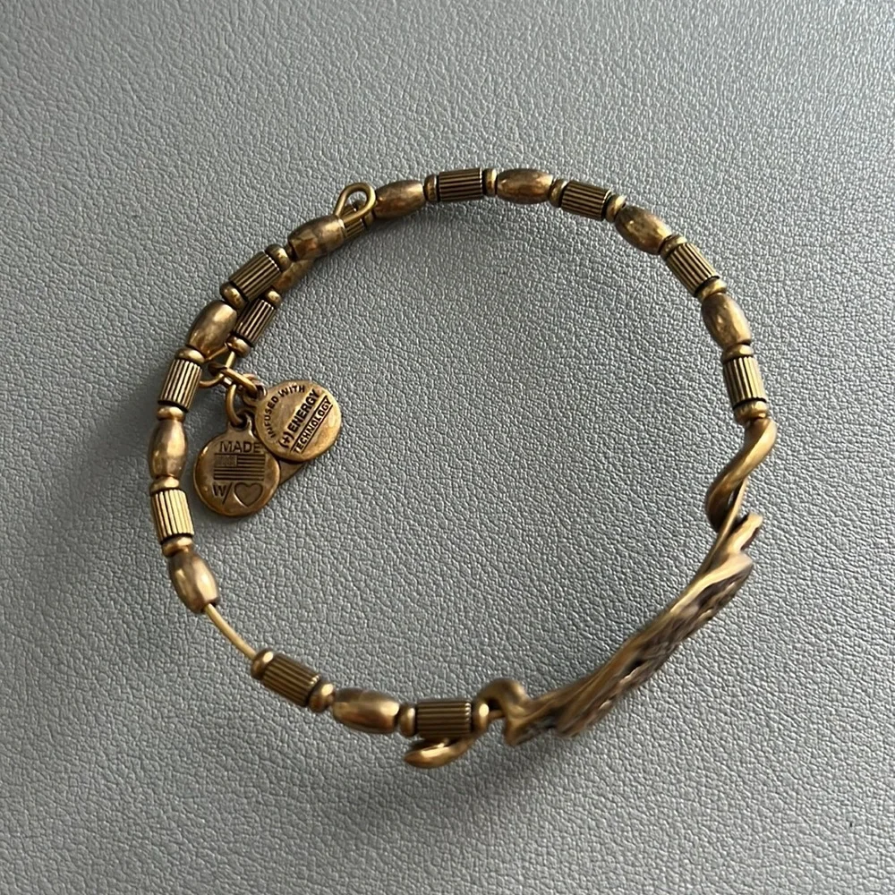 Alex and Ani Antique Gold Beaded Bracelet